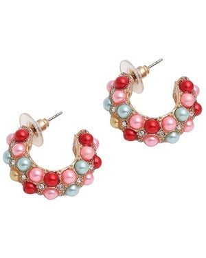 SOH Cluster Hoop Earrings - Red
