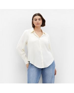 City Chic Plus Size Manor Road Shirt - White
