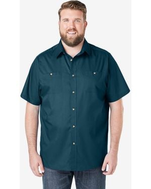 Kingsize Big & Tall Short-sleeve Pocket Sport Shirt - Blue