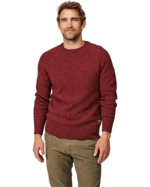 aubi Prestwick Shetland Crew Neck Sweater - Red