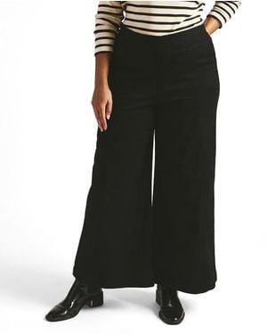 UNIVERSAL STANDARD Plus Size Olivia Pintuck Wide Leg Jeans - Black