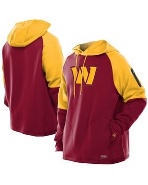 KTZ Washington Commanders Combine Authentic Color Block Raglan Pullover Hoodie - Pink