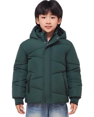 Rokka&Rolla Boys Cozy Grid Puffer Jacket - Green