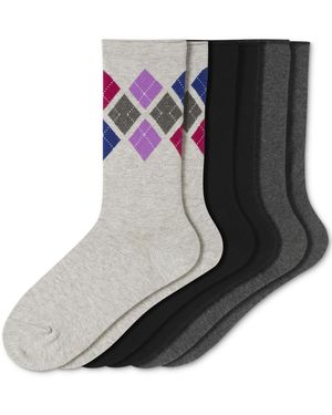Hue Roll Top Socks 3-pk U6487mp - Gray