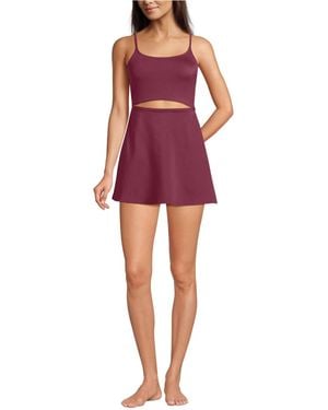 Lands' End Tugless Monokini Swim Dress Swimsuit - Red