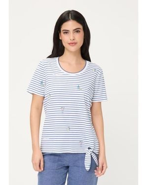 Olsen Stripe And Spritz T-shirt - White