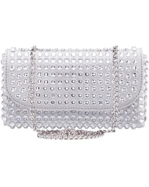 Nina Bixby Crystal Trim Mini Crossbody Handbag - Gray