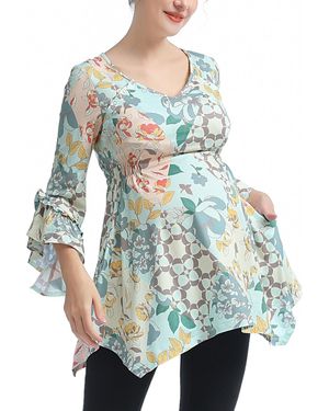 Kimi + Kai Kimi + Kai Maternity A-line Nursing Tunic - Blue