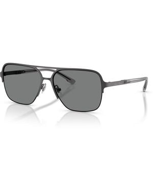 Brooks Brothers B By Aviator Metal Sunglasses Bb4074 - Gray