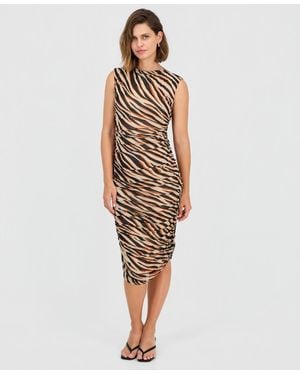 BarIII Animal-print Mesh Dress - White