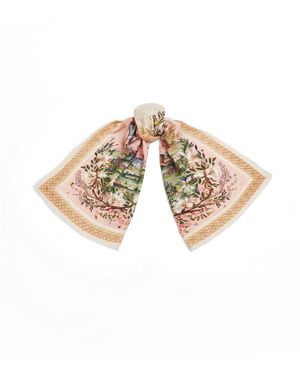 Fable England Woodland Scene Long Scarf - Pink