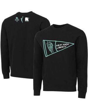 round21 And New York Liberty Pennant Crewneck Pullover Sweatshirt - Black