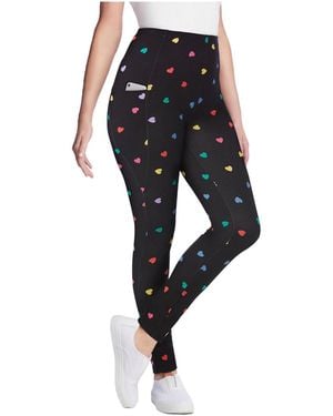 Woman Within Plus Size Within Stretch-cotton Knit Pull-on Printed Pocket leggings - Black
