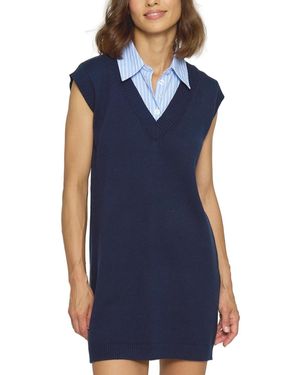 Central Park West Sleeveless Twofer Dress - Blue