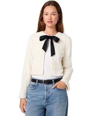 French Connection Sequin Velvet Crop Long-sleeve Top - White