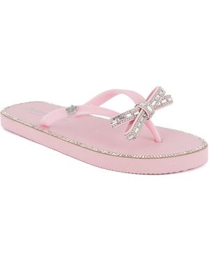 Juicy Couture Sierra Bow Flip Flops - Pink