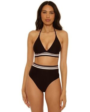 Trina Turk Bougainvillea Reversible V-neck Top - Black