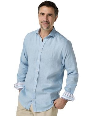 Koy Clothing Classic Linen Long Sleeve Shirt - Blue