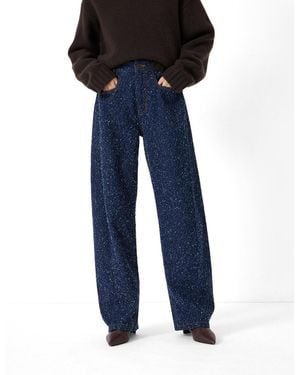 Hush Saskia Textured Straight-leg Jeans - Blue