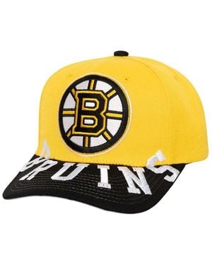 Mitchell & Ness Gold/black Boston Bruins Under Arch Two-tone Pro Crown Snapback Hat - Yellow