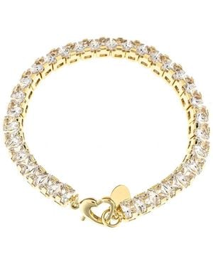 Rivka Friedman Cubic Zirconia Emerald Cut Gold-tone Tennis Bracelet - Metallic