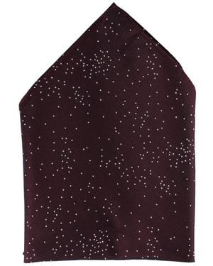 Trafalgar Mystere Metallic Star Light 12 X 12 Silk Pocket Square - Red