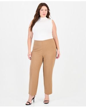 Anne Klein Plus Size Hollywood Waist Pull-on Mid-rise Pants - White