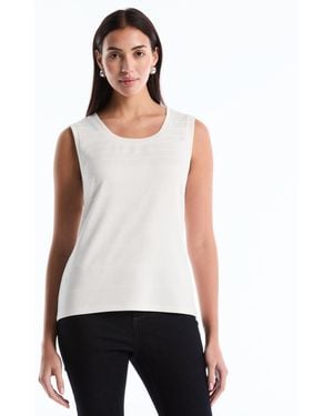 Rafaella Petite Ottoman Knit Sleeveless Top - White