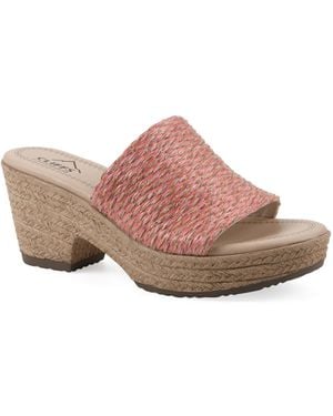 White Mountain Biancia Wedge Slip-on Sandals - Pink