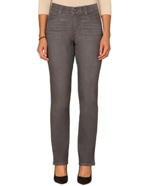 Democracy Petite Mid-rise Straight Jeans - Gray