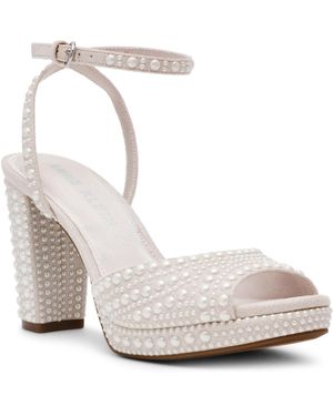 Anne Klein Vanna-p Peep Toe Dress Sandals - White