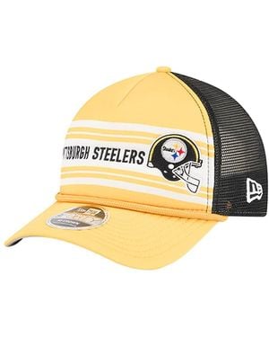KTZ Pittsburgh Steelers Linear A-frame 9forty Adjustable Hat - Metallic