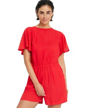 Lscn By Lascana Tie Back Romper Cup Sizing - Red