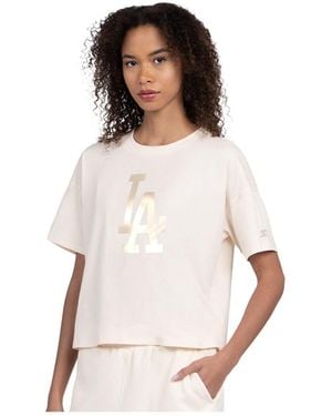 Starter Los Angeles Dodgers Pastels Boxy Cropped T-shirt - White
