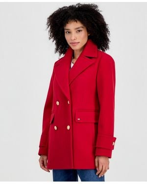 Tommy Hilfiger Double-breasted Peacoat - Red
