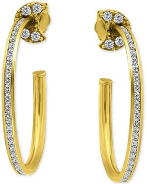 Giani Bernini Cubic Zirconia Crescent Moon Small Hoop Earrings - Metallic