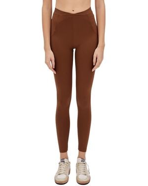 Pcfg Stitch-detail leggings - Brown