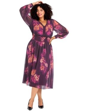 Avenue Plus Size Elena Dress - Purple