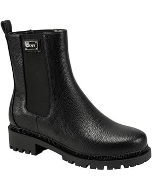 DKNY Rick Round Toe Chelsea Booties - Black