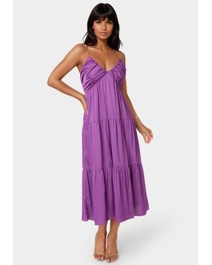Bebe Tiered Maxi Sundress - Purple