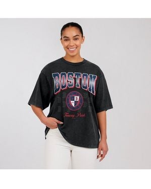 Mojo Wear By Erin Andrews Boston Red Sox Oversized Boyfriend T-shirt - White