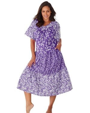 Only Neccessities Plus Size Tiered Print Lounger - Purple