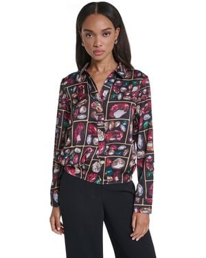 KARL LAGERFELD Surplus Long-sleeve Collared Blouse