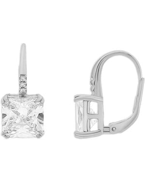 Giani Bernini Pave Drop Sq Cz Studs - Metallic