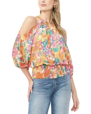 SAM & JESS Halter Neck Long-sleeve Top - White