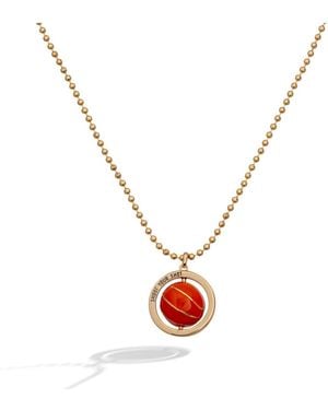 ALEX AND ANI Basketball Spinner Pendant - White