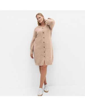 City Chic Plus Size Eleni Cardigan Midi Dress - White