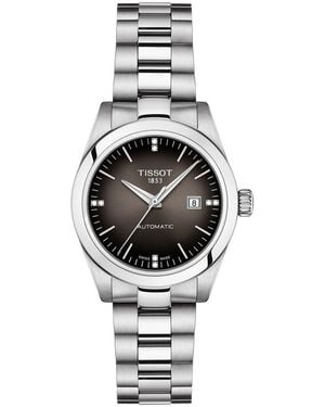 Tissot Swiss Automatic T-my Lady Diamond Accent Stainless Steel Bracelet Watch 29mm Gift Set - Metallic
