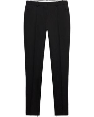 Mango Selection Wool-blend Straight Mid-rise Pants - Black