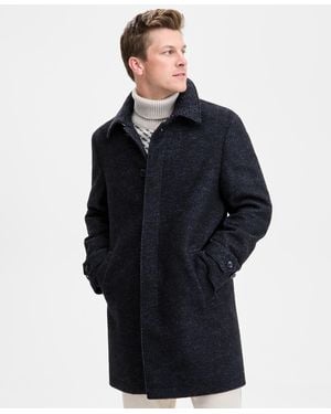 Tommy Hilfiger Classic-fit Wool Blend Overcoat - Blue